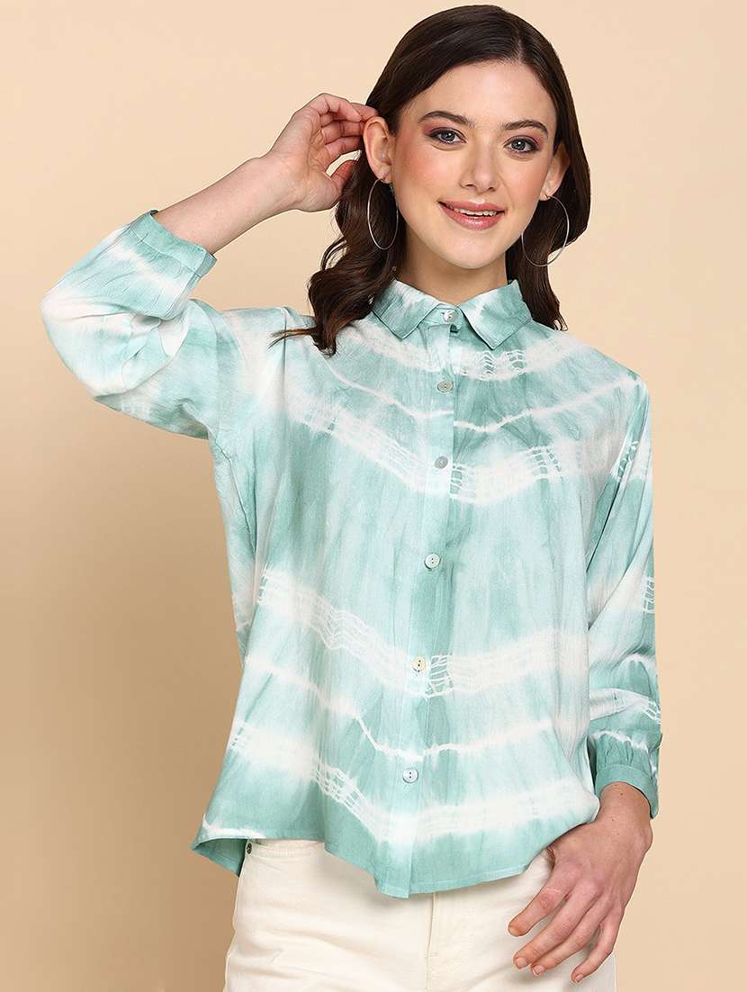 women full sleeve tie & dye regular shirt