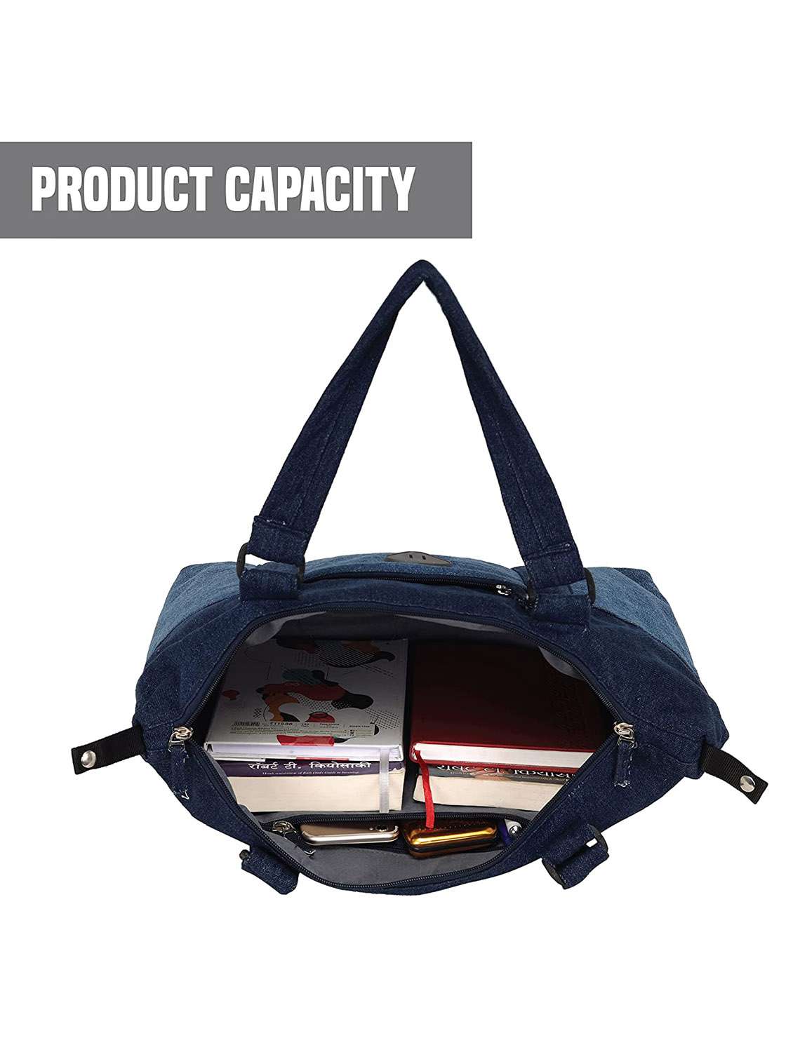 blue canvas handbag - 20965625 -  Standard Image - 2