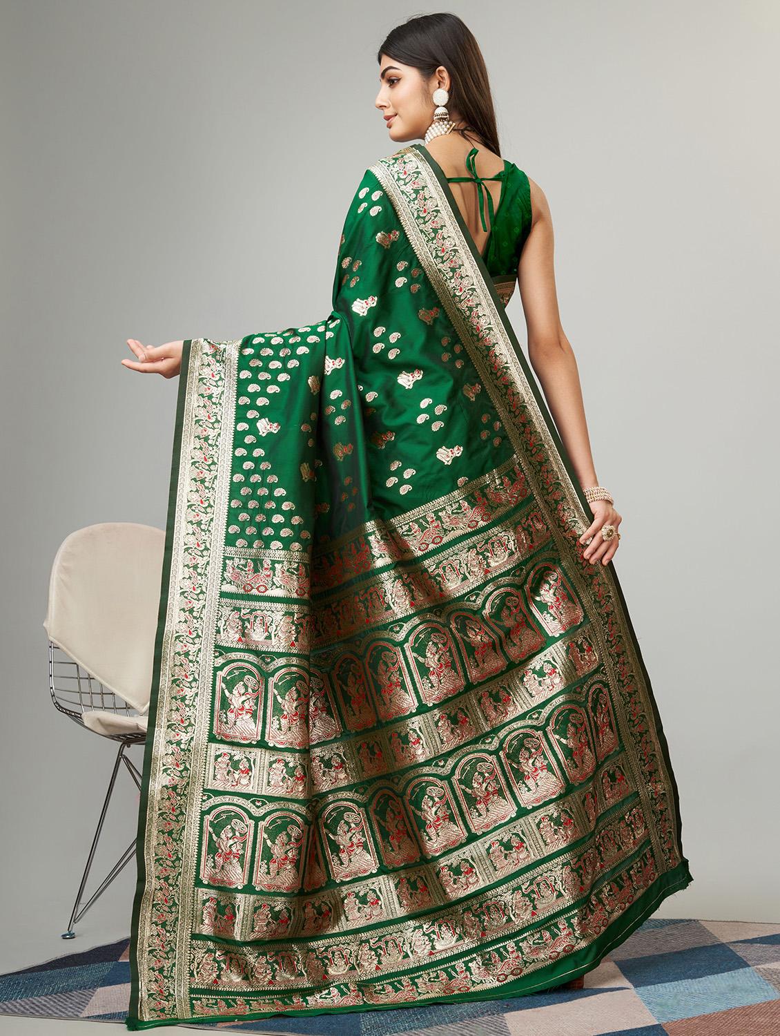 women self design baluchari saree with blouse - 20965630 - Standard Image - 2