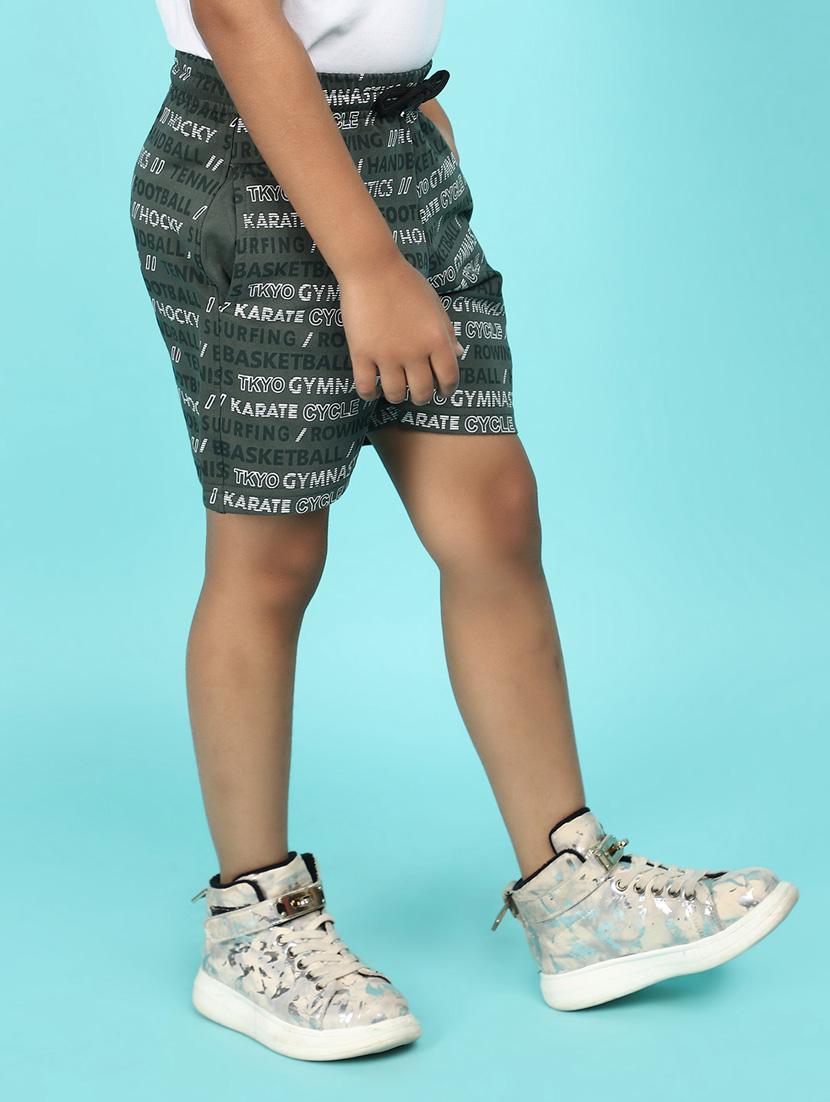 kids mid rise typographic printed shorts - 20965761 - Standard Image - 2