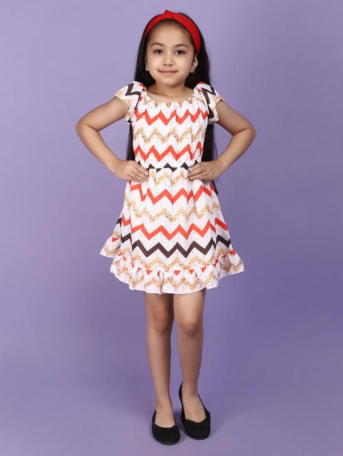 girls round neck printed frock - 20965765 - Standard Image - 0