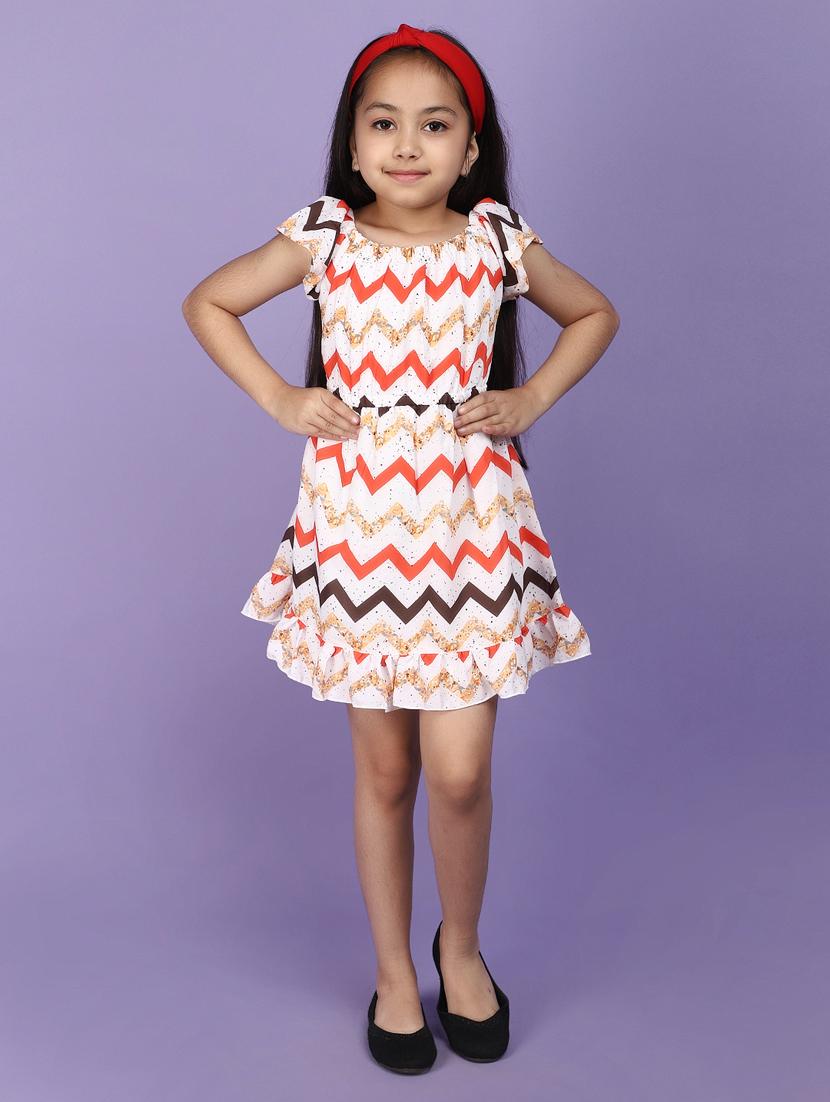 girls round neck printed frock - 20965765 - Zoom Image - 0