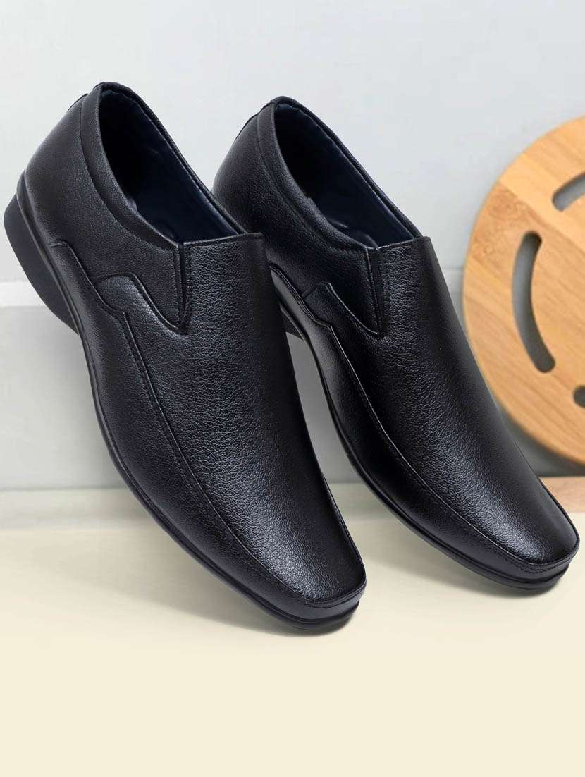 solid black slip on shoes