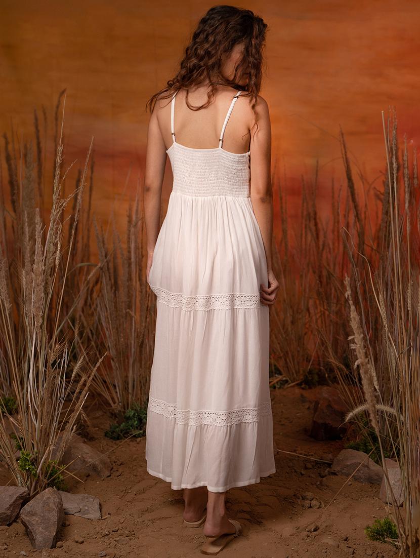 white lace detailed casual maxi dress - 20966088 - Standard Image - 2