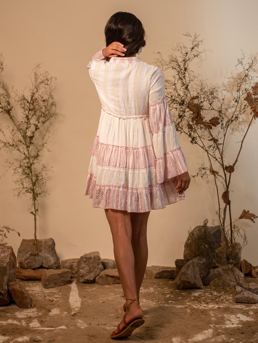 off white self design detailed dress - 20966112 - Standard Image - 2