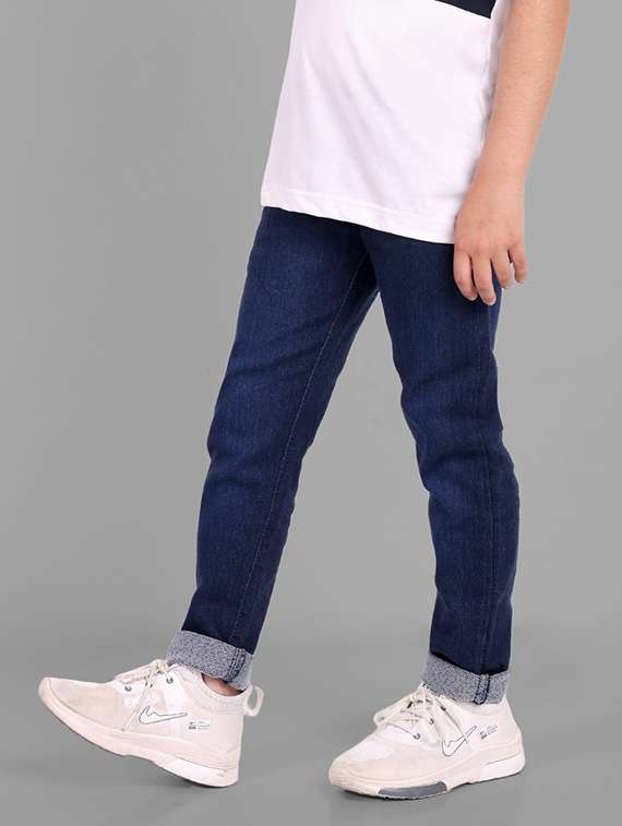 boys mid rise plain jeans
