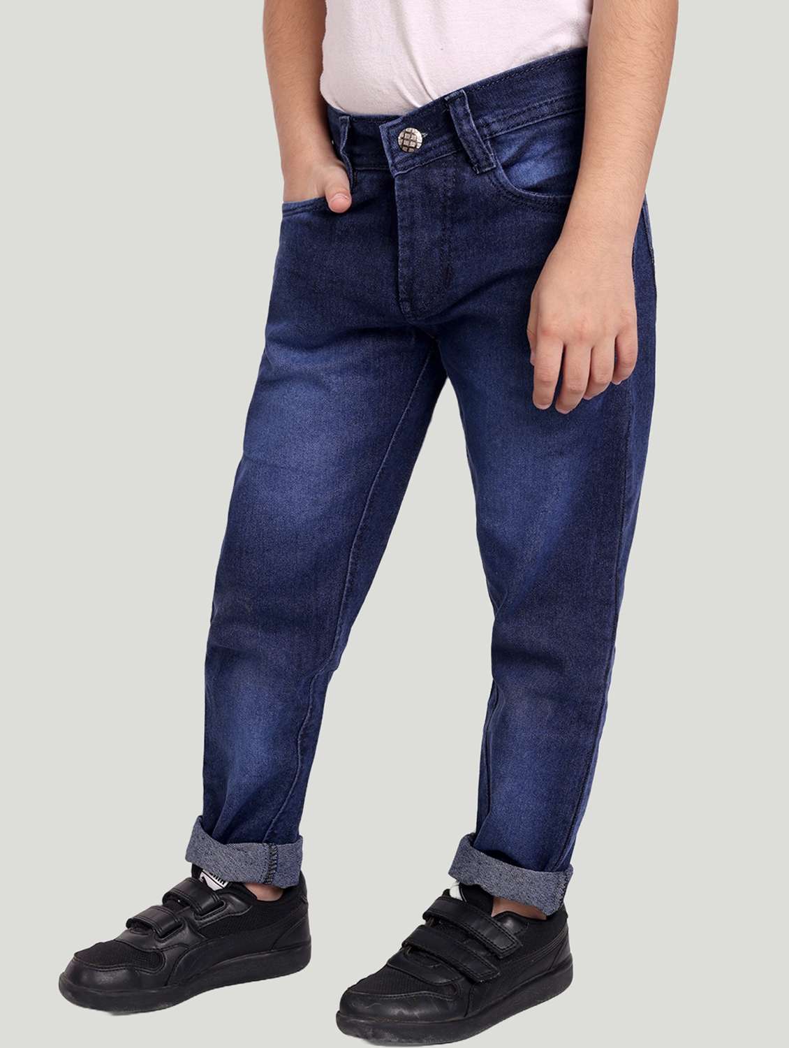boys mid rise plain jeans