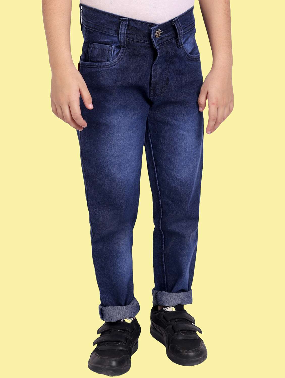 boys mid rise plain jeans