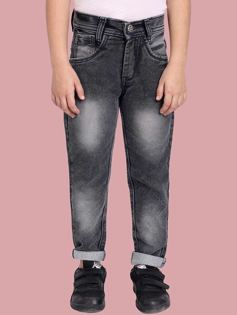boys mid rise plain jeans
