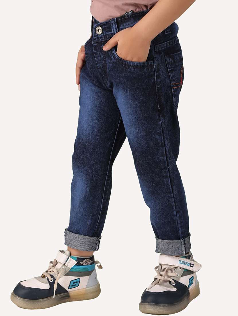 boys mid rise plain jeans