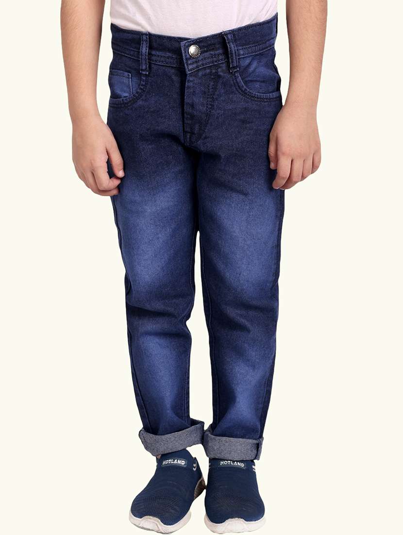 boys mid rise plain jeans