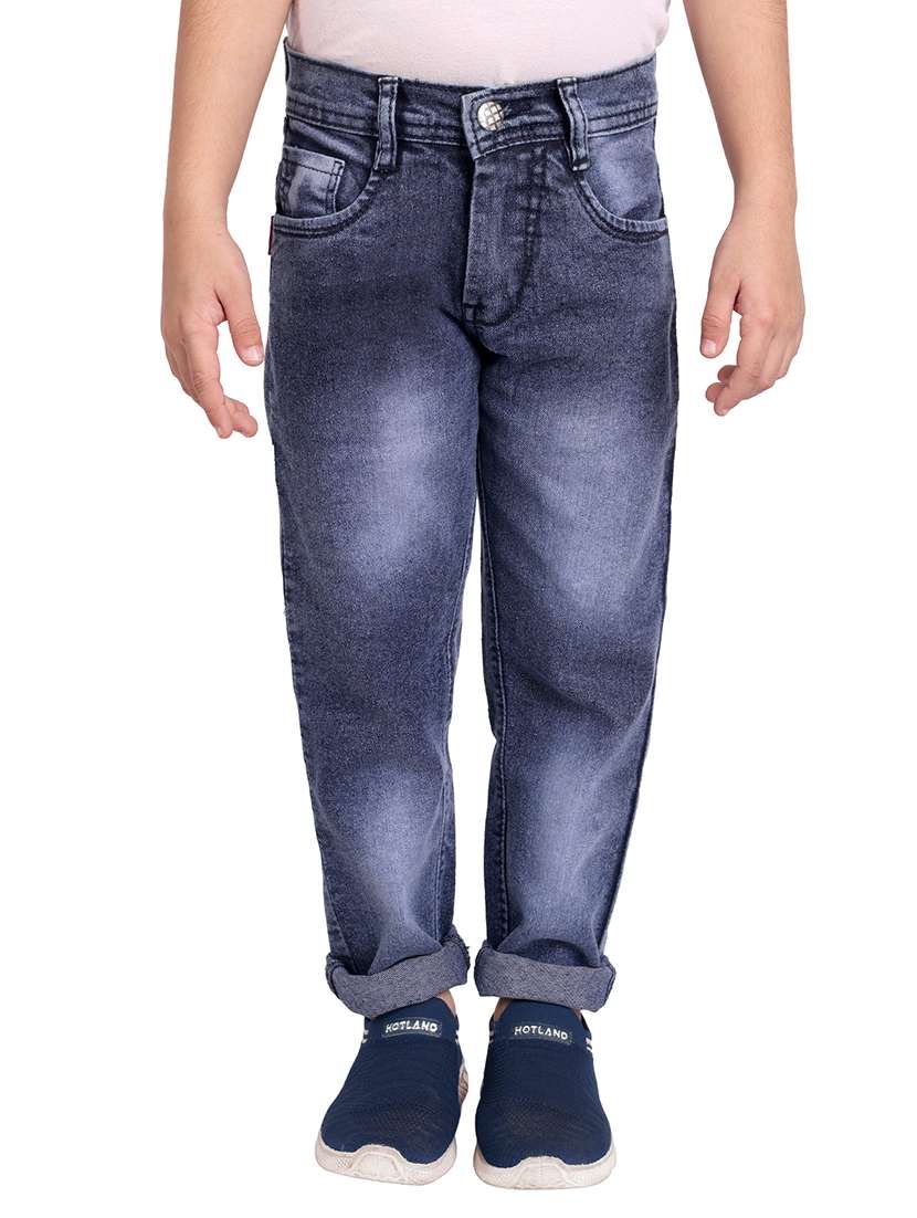boys mid rise plain jeans