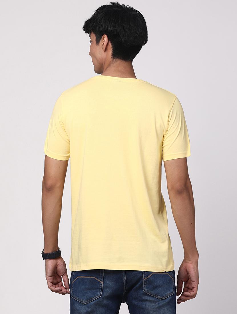 yellow cotton chest print tshirt - 20966482 - Standard Image - 2