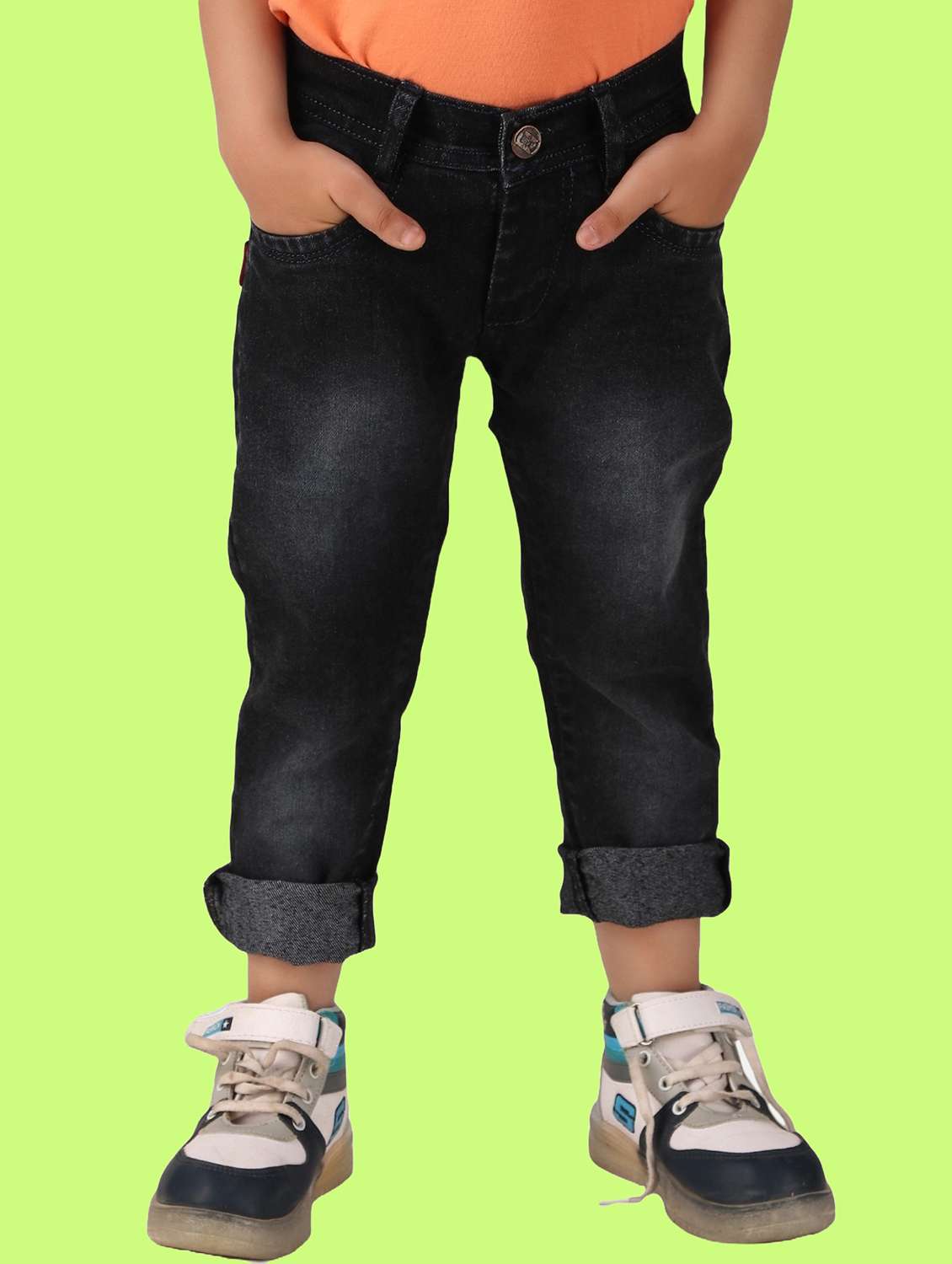 boys mid rise plain jeans