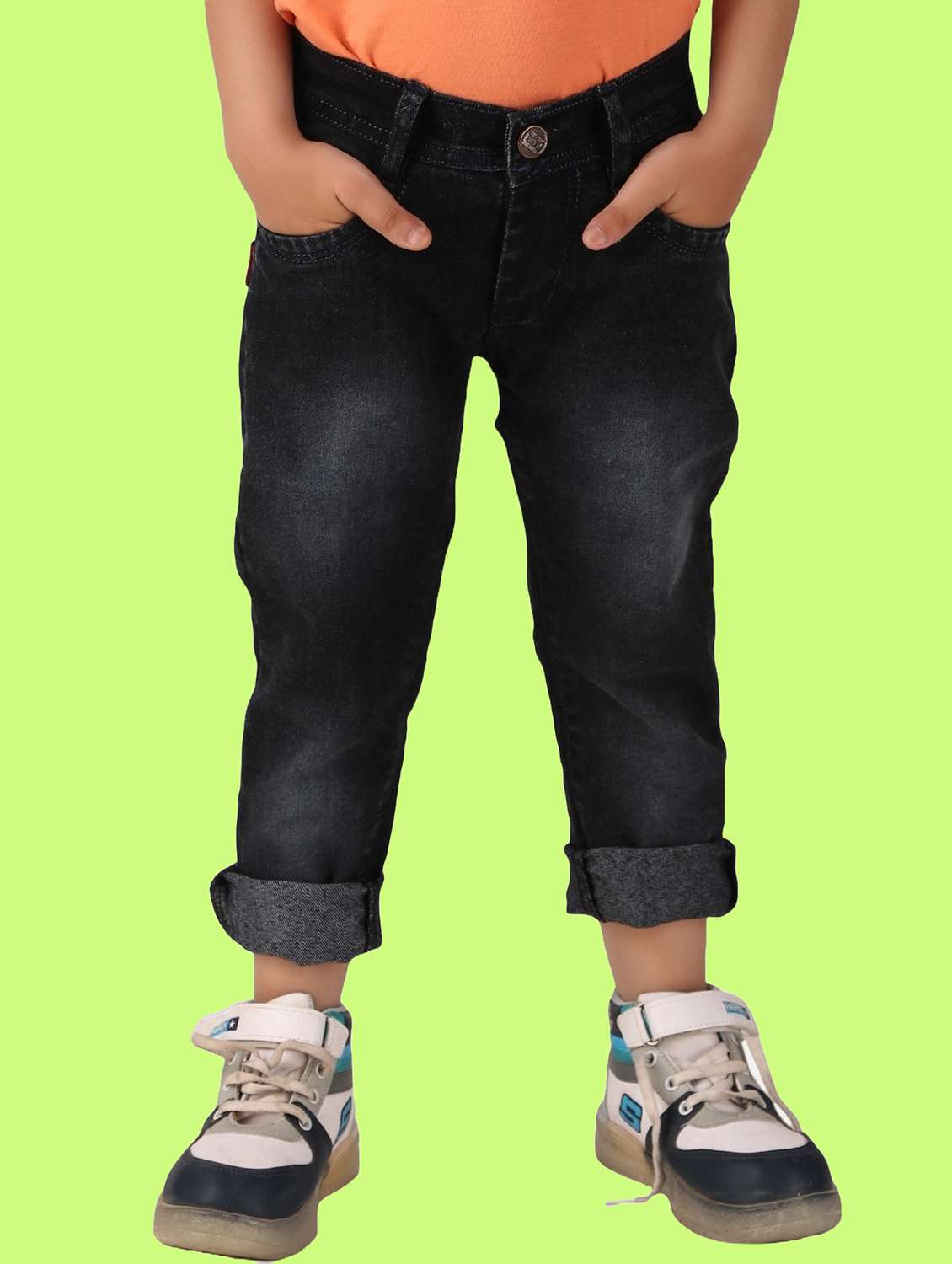 boys mid rise plain jeans