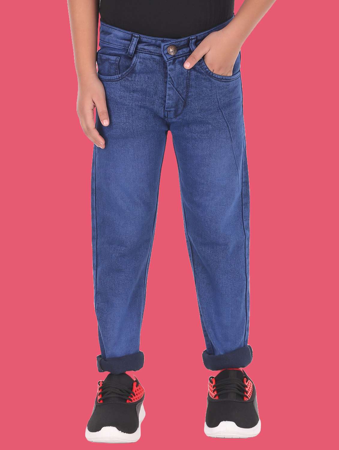 boys mid rise plain jeans