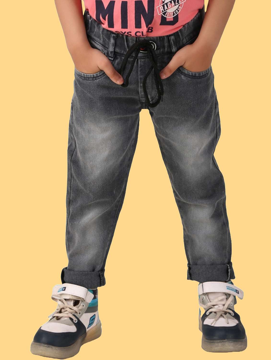 boys slim fit denim washed jeans