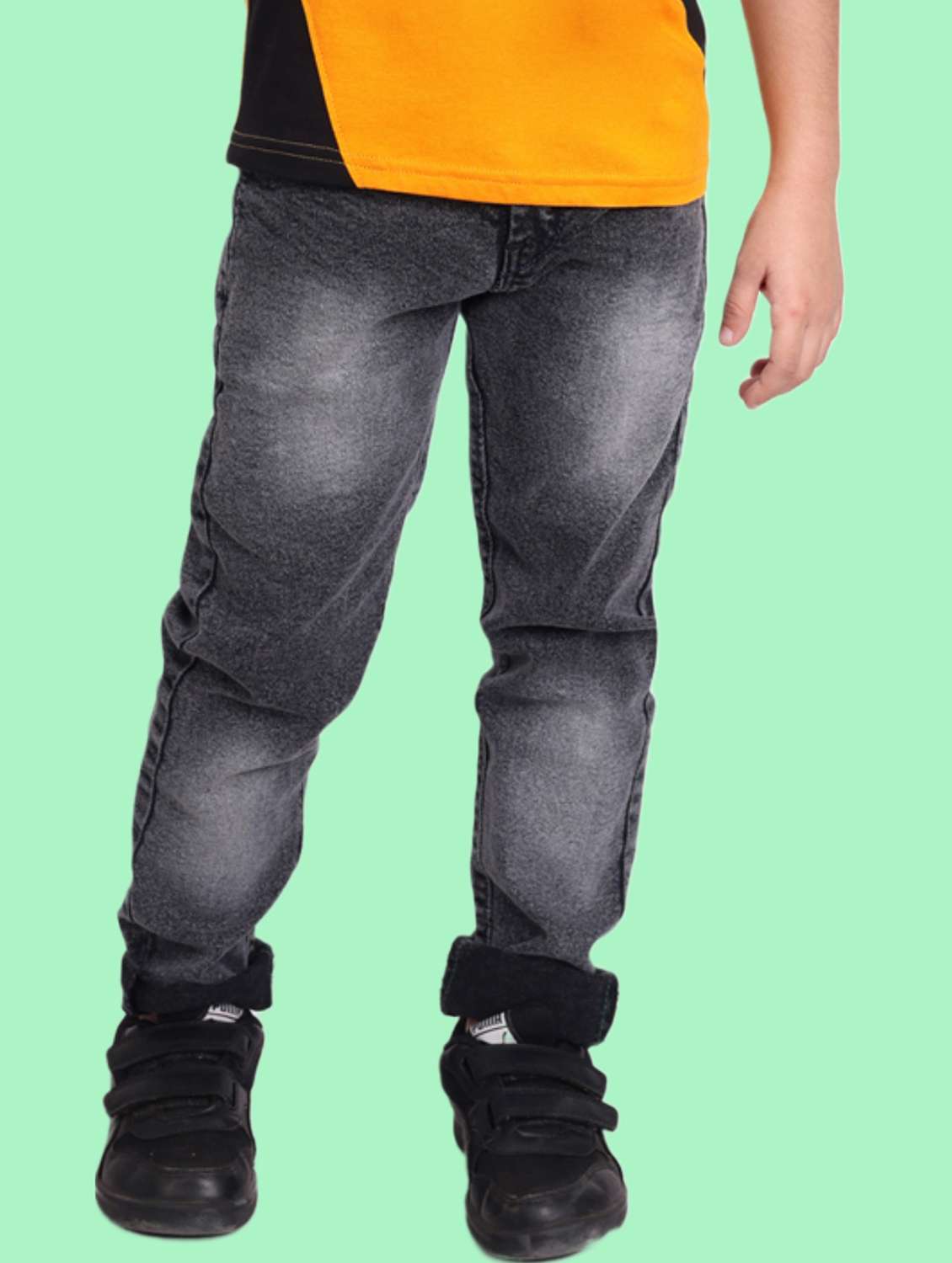 boys mid rise plain jeans