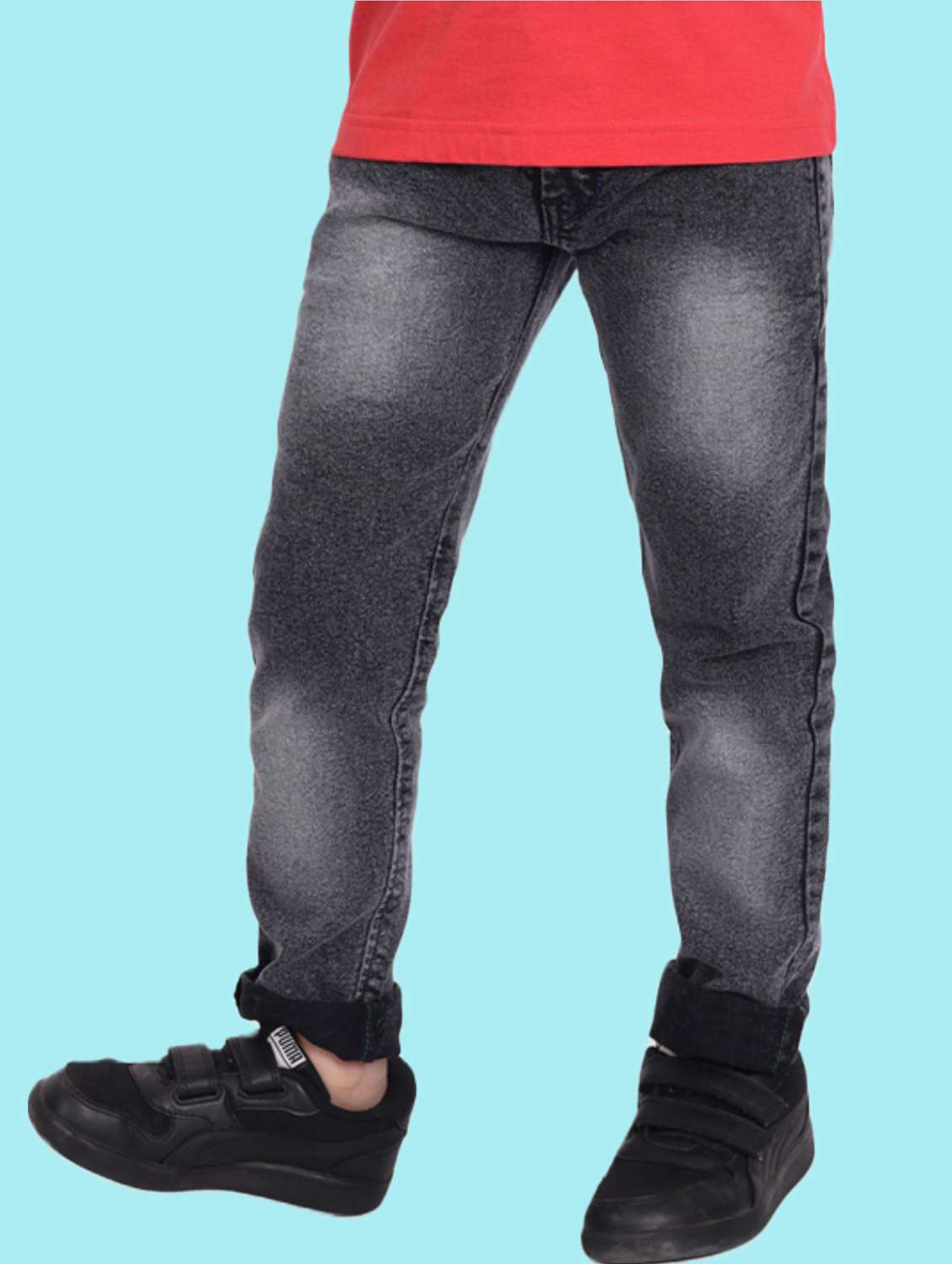 boys mid rise plain jeans