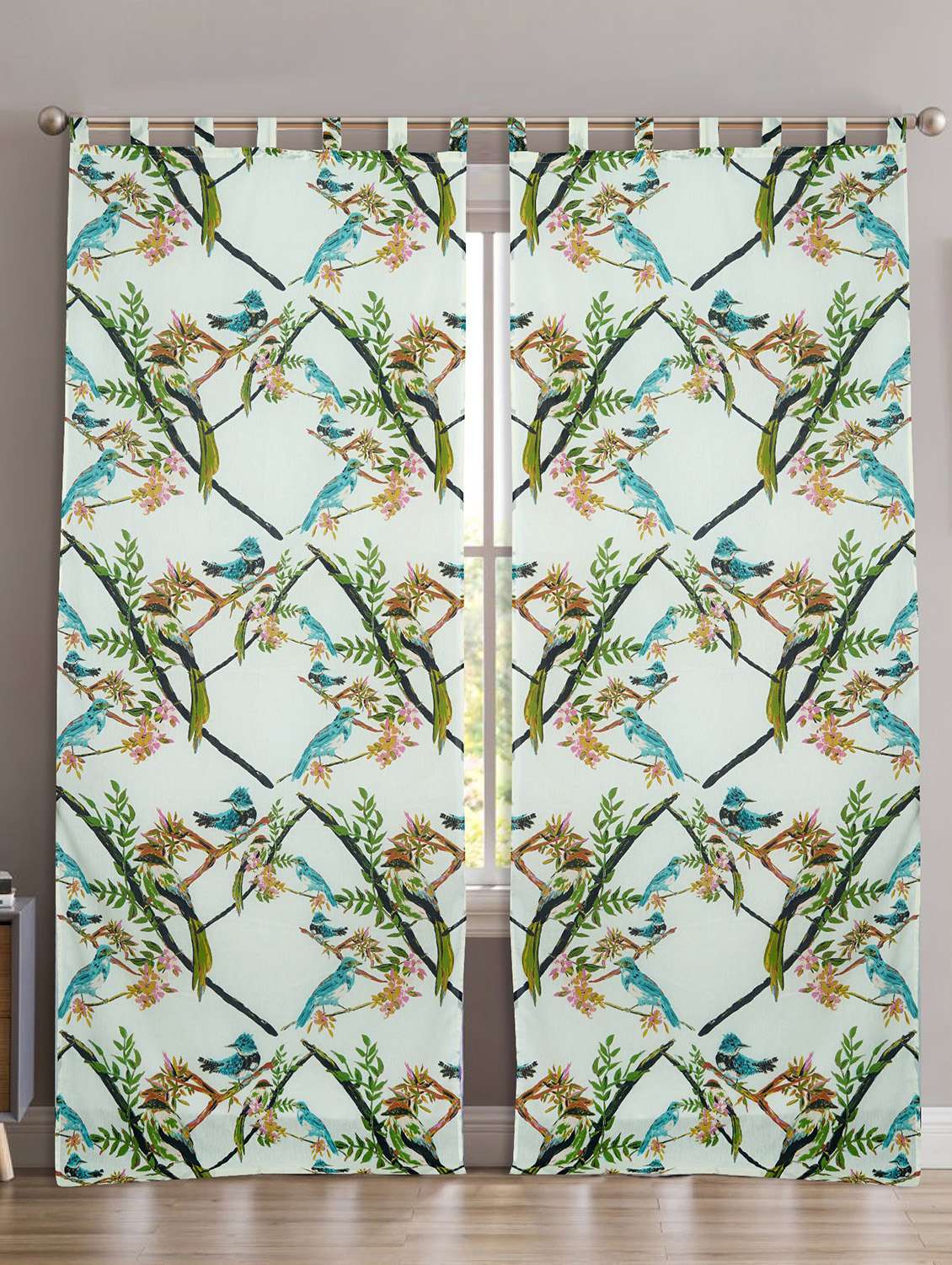 printed curtains for living & bed rooms (pack of 2) - 20967619 - Zoom Image - 0