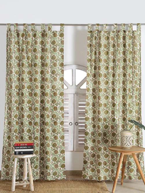 printed curtains for living & bed rooms (pack of 2) - 20967624 - Standard Image - 0