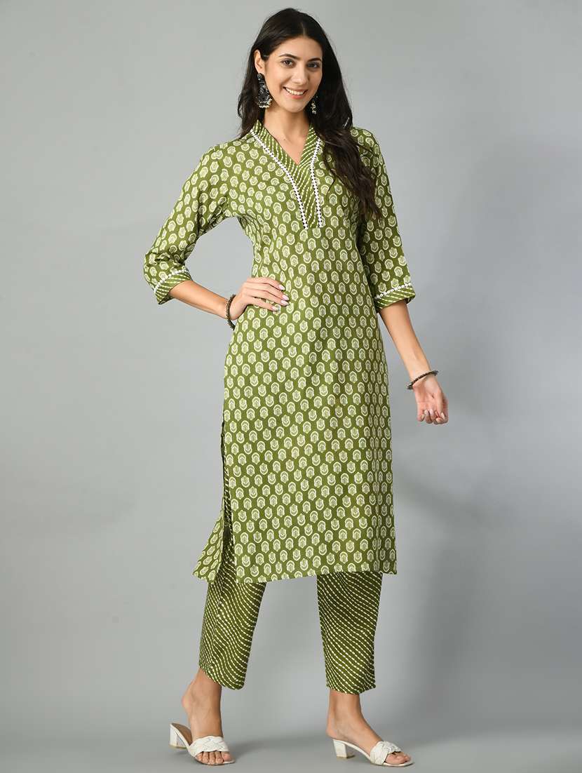 women three quarter sleeve suit set - 20968624 -  Standard Image - 2