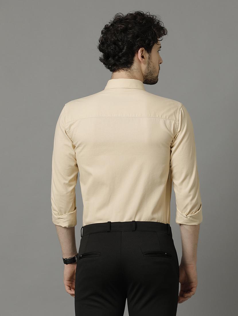 cream cotton formal shirt - 20968699 - Standard Image - 2