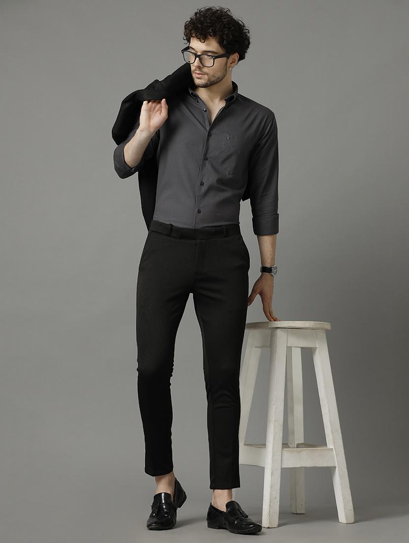 grey solid formal shirt - 20968700 - Standard Image - 2