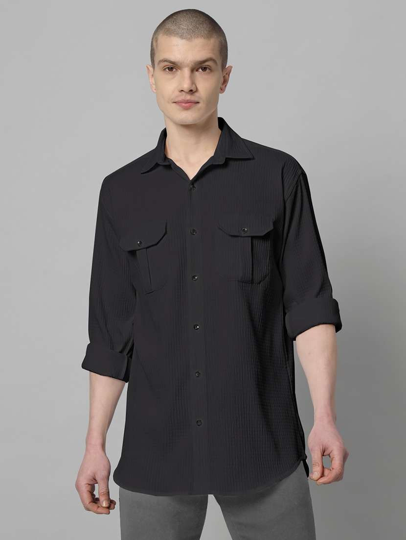 black solid casual shirt