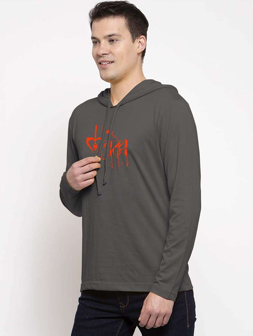 men hood neck chest printed t-shirt - 20968872 - Standard Image - 2
