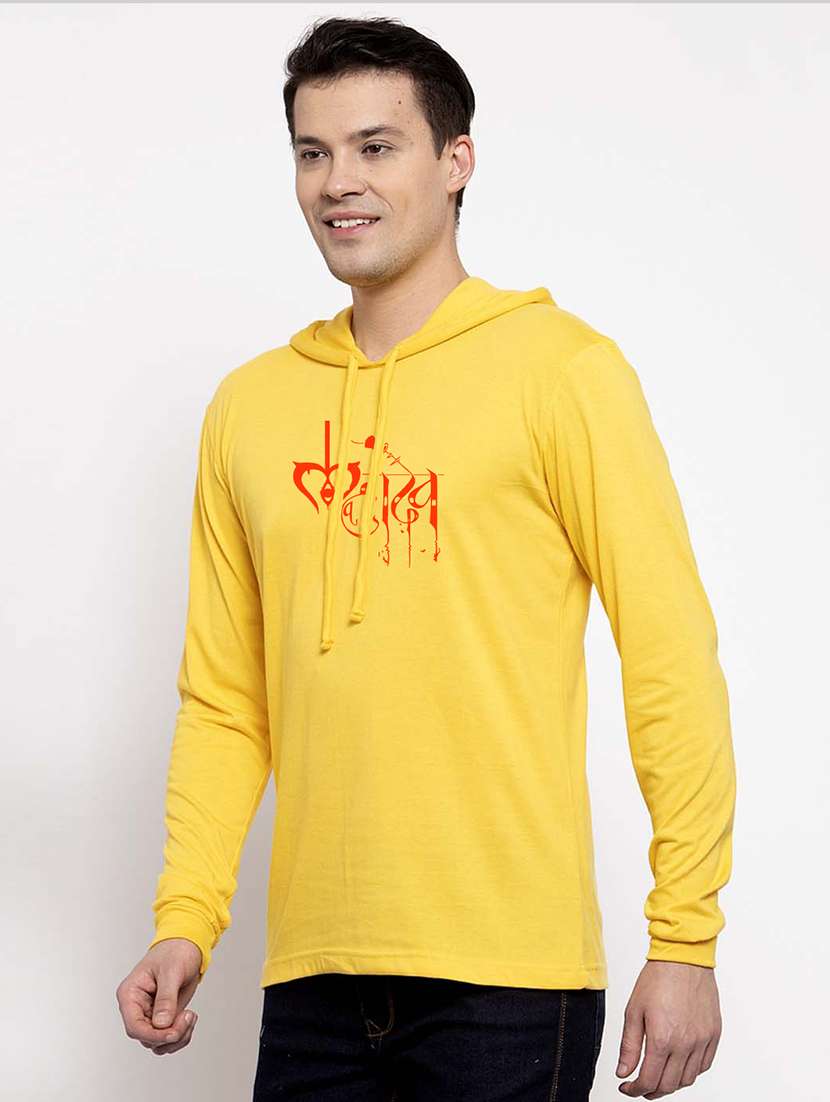 men hood neck chest printed t-shirt - 20968875 - Standard Image - 2