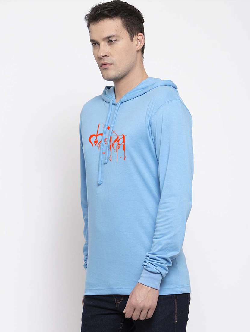 men hood neck chest print t-shirt - 20968877 - Standard Image - 2