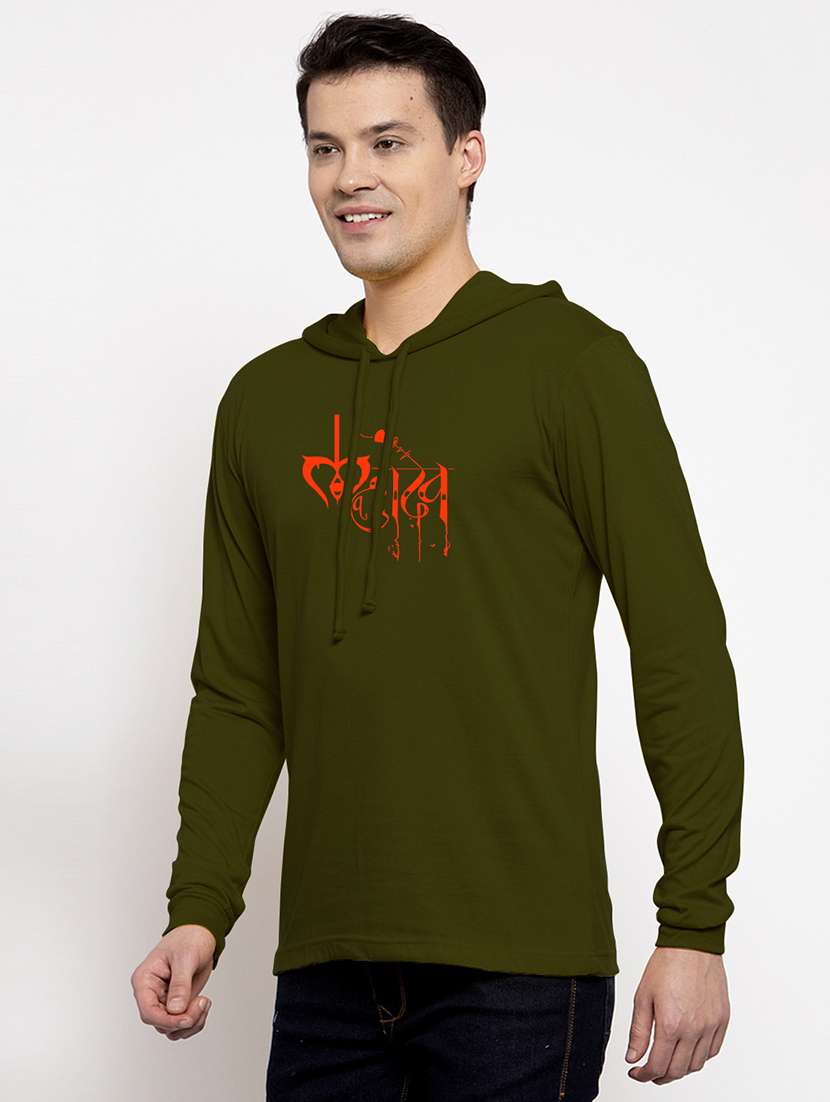 men hood neck chest printed t-shirt - 20968880 - Standard Image - 2