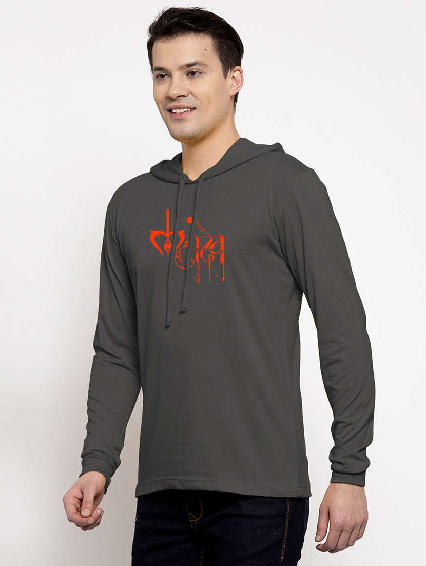 men hood neck chest printed t-shirt - 20968881 - Standard Image - 2