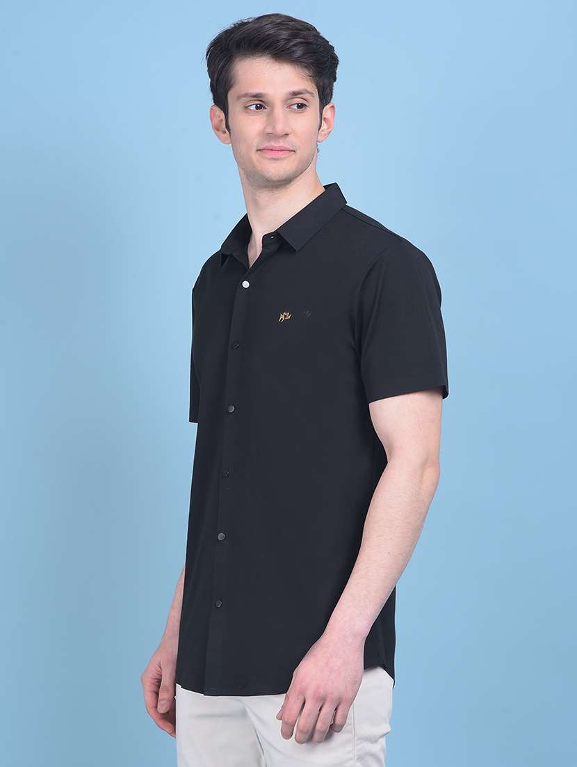 black solid casual shirt