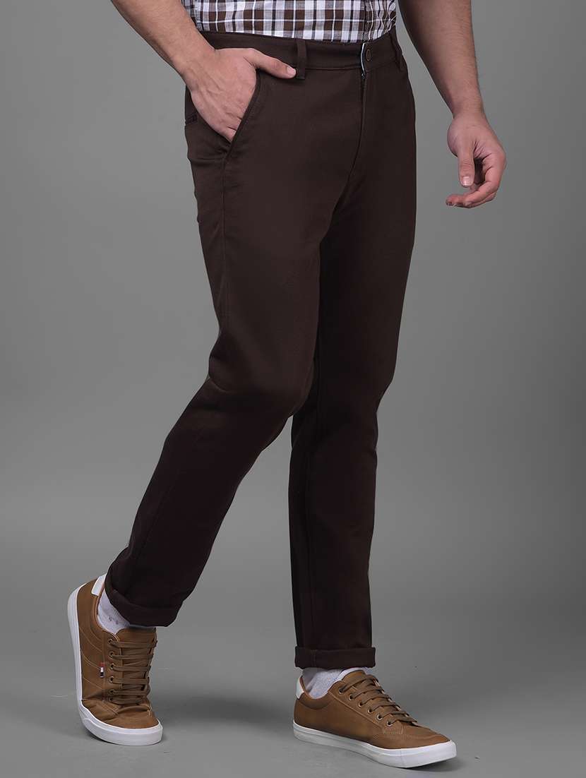 men mid rise solid chinos casual trouser - 20969101 -  Standard Image - 2