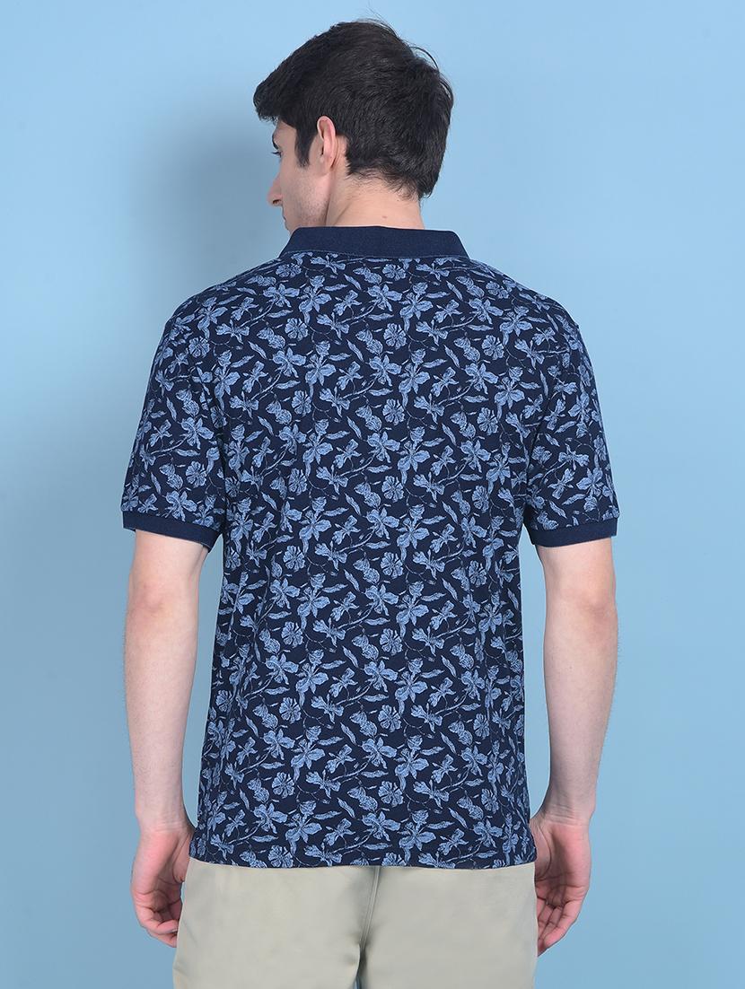 men polo neck floral printed t-shirt - 20969127 - Standard Image - 2