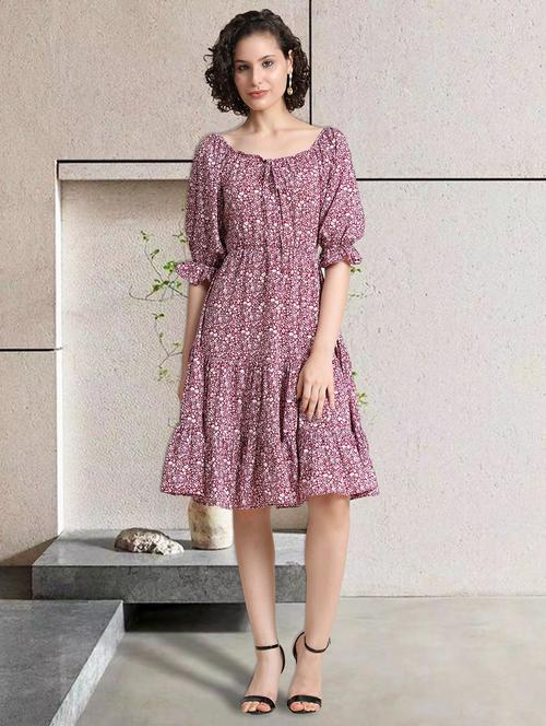 women floral printed tiered dress - 20969674 - Standard Image - 0