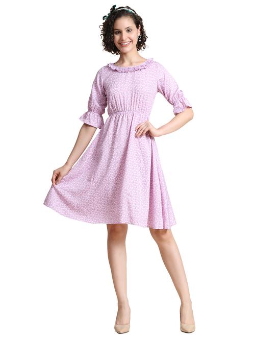 pink floral printed fit & flare dress - 20969676 -  Standard Image - 0