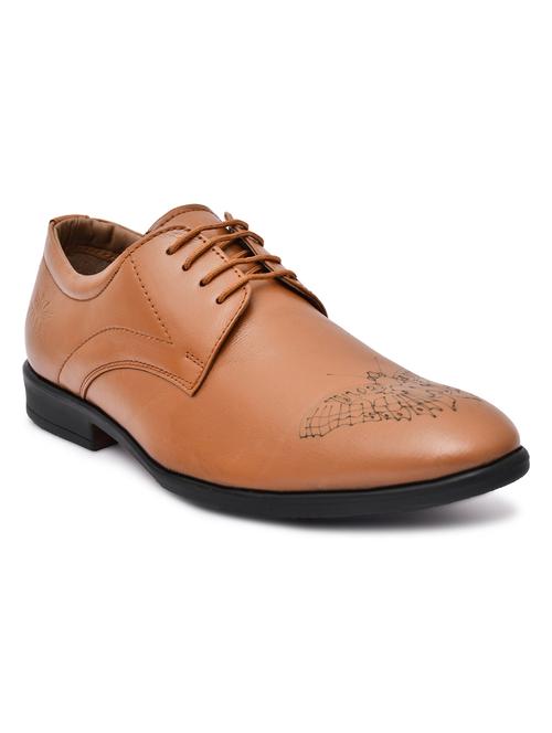 tan leather laceup derbies - 20969836 -  Standard Image - 0
