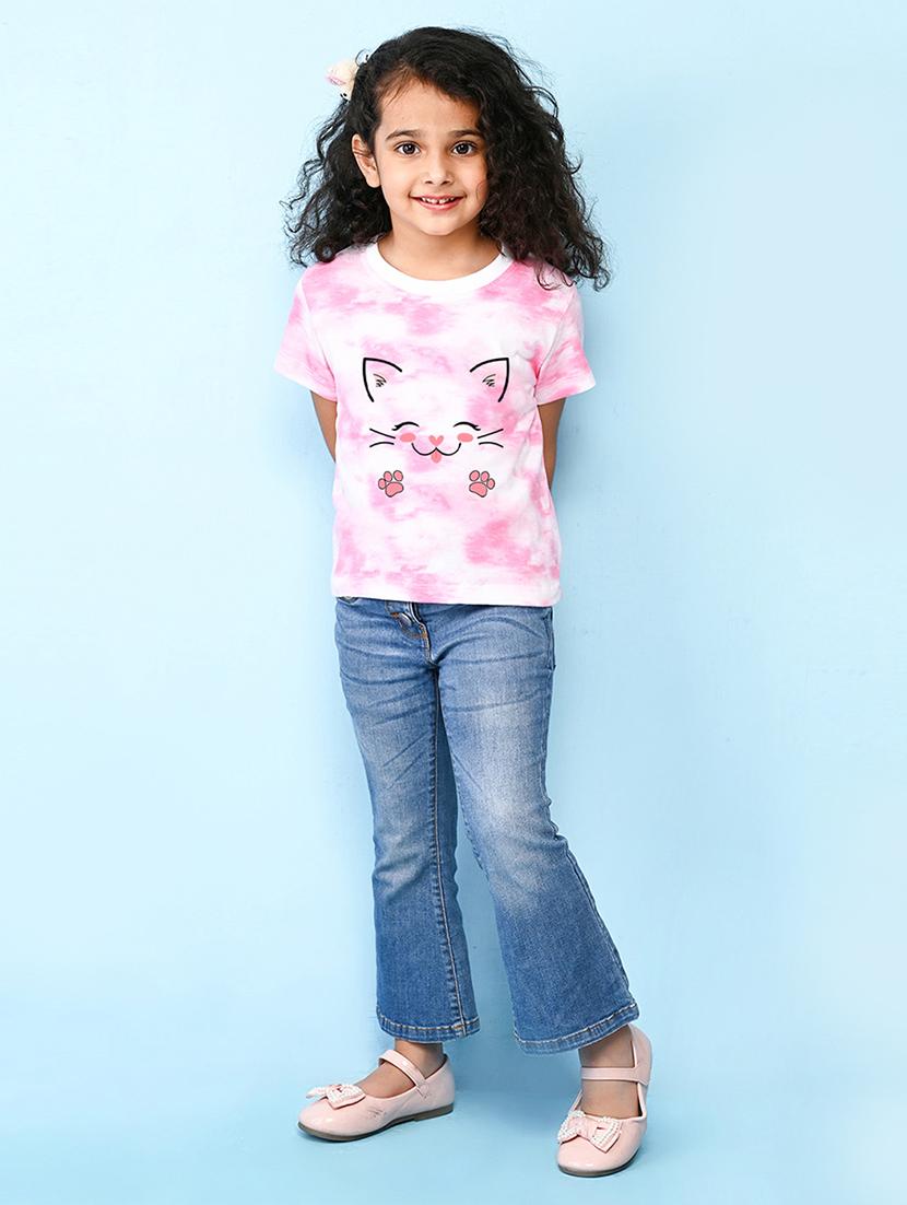 girls pink printed detailed tee - 20969849 - Standard Image - 2