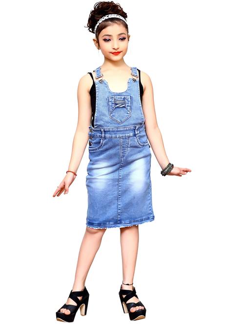 light blue detailed denim dungaree - 20969970 - Standard Image - 0