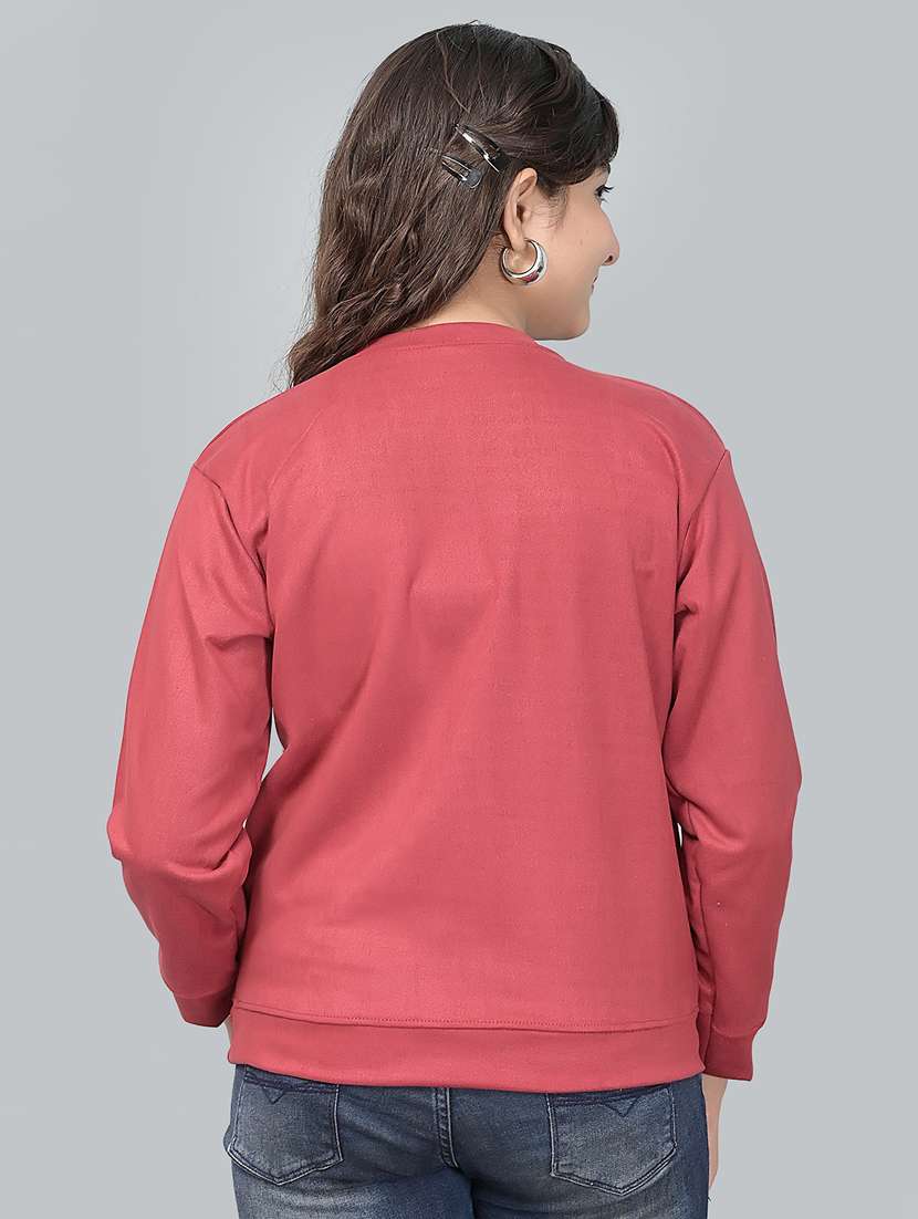 maroon front print sweatshirt - 20970061 - Standard Image - 2