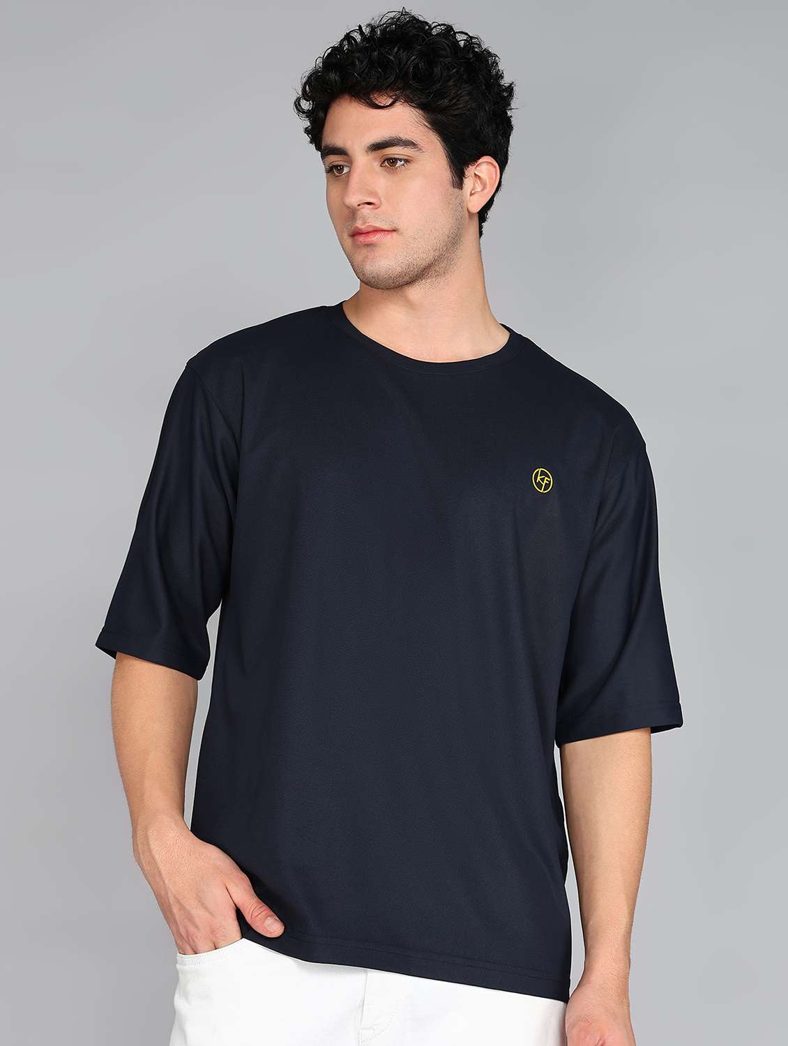 men crew neck logo print t-shirt