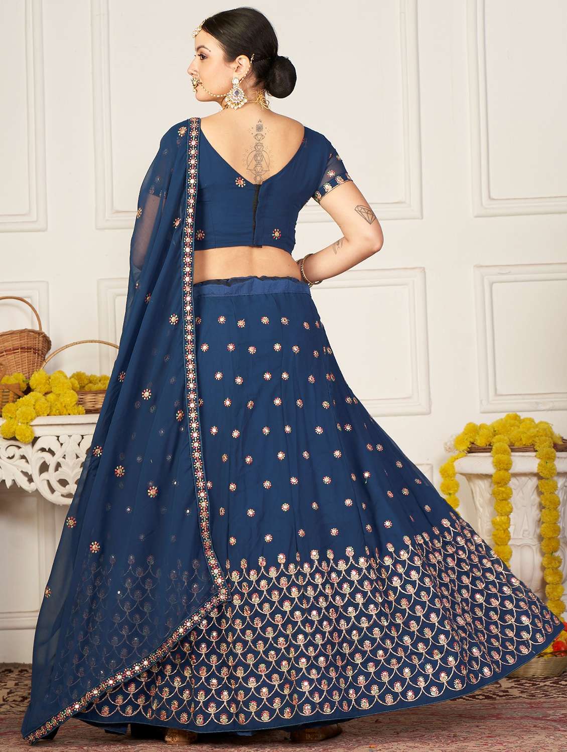 women flared semi-stitched lehnga - 20970443 - Standard Image - 2