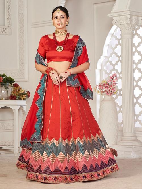 women flared semi-stitched lehnga - 20970453 - Standard Image - 0