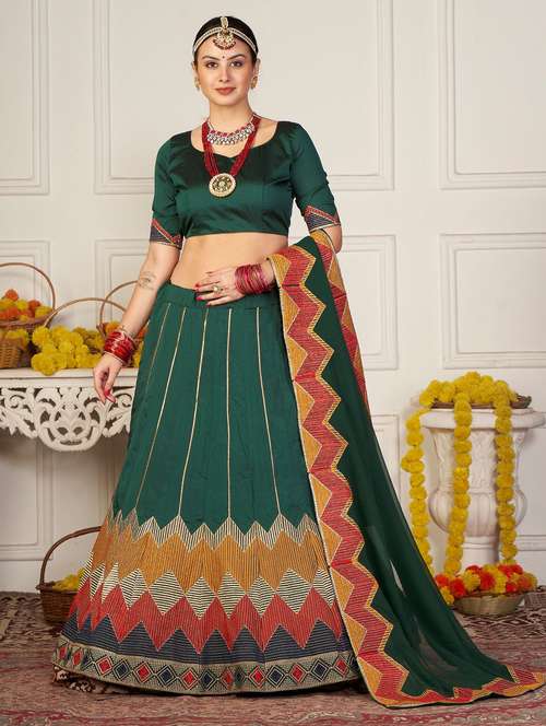 women flared semi-stitched lehnga - 20970454 - Standard Image - 0