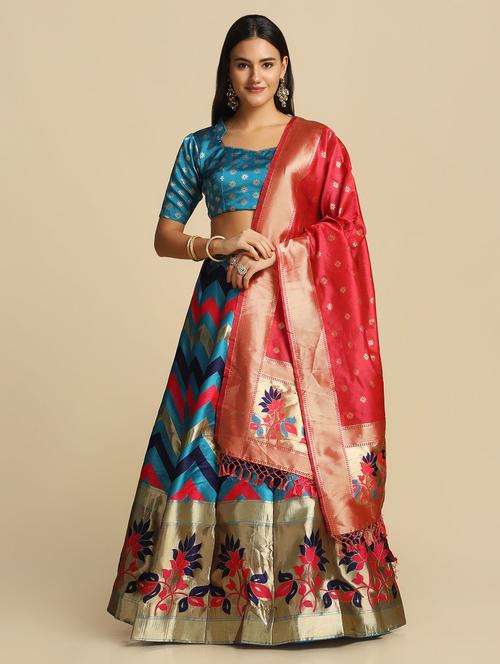 women flared semi-stitched lehnga - 20970463 - Standard Image - 0