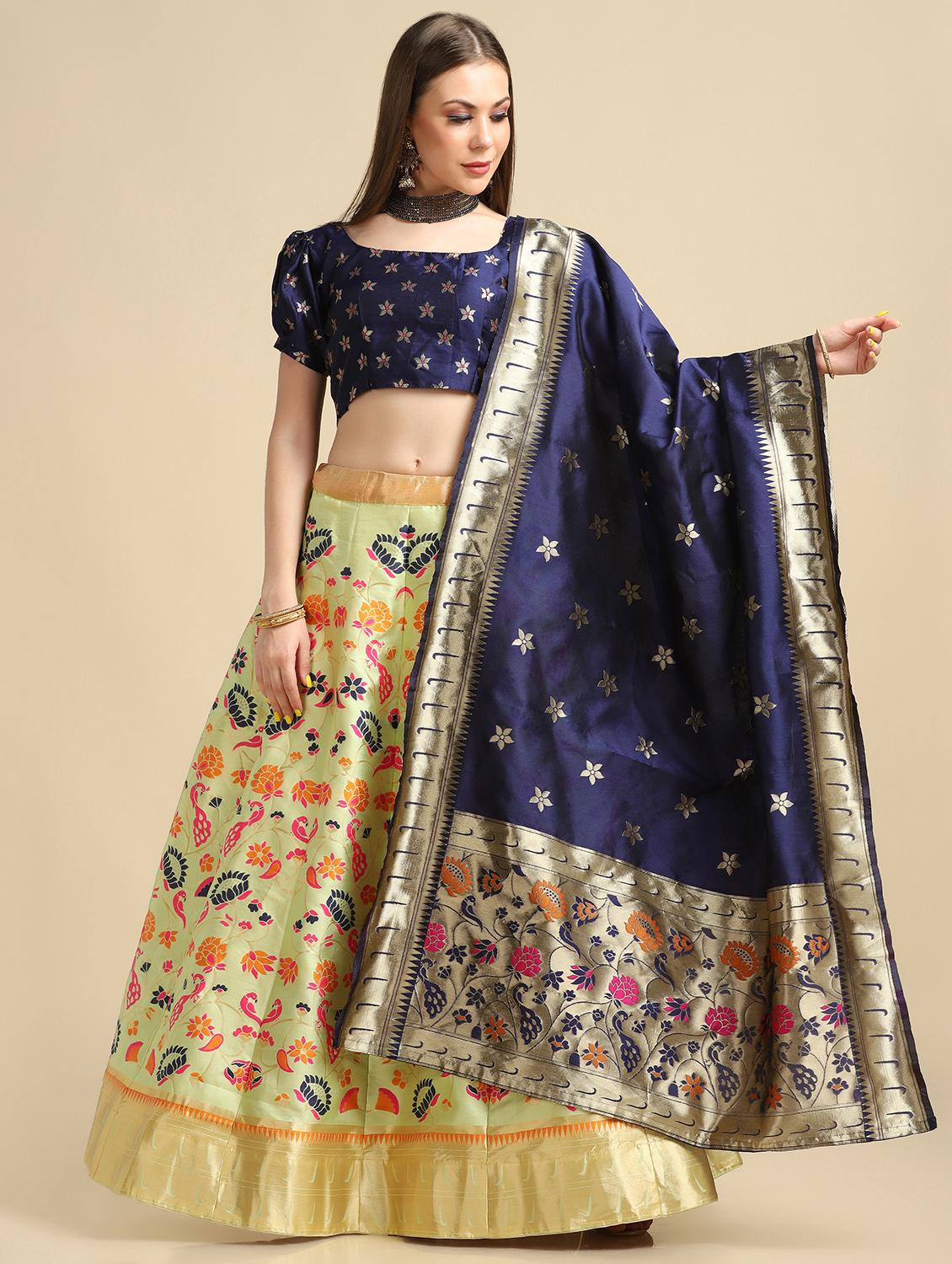 banarasi lehenga choli with dupatta set - 20970464 -  Zoom Image - 0