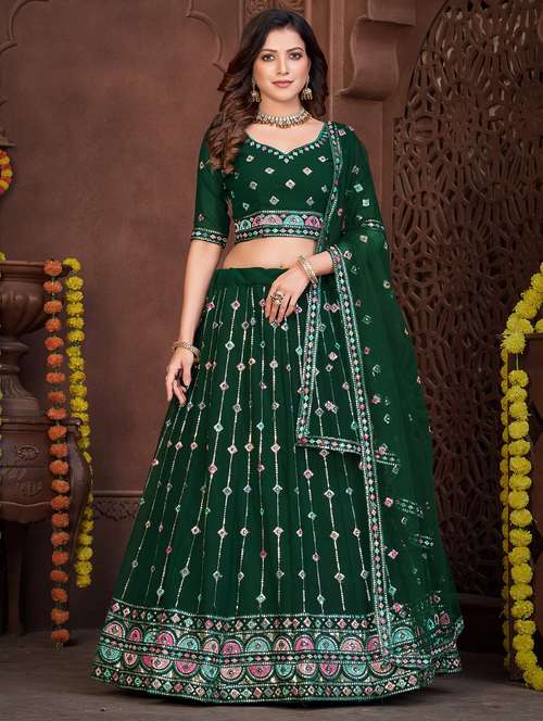 women embroidered lehenga choli with dupatta - 20970473 - Standard Image - 0